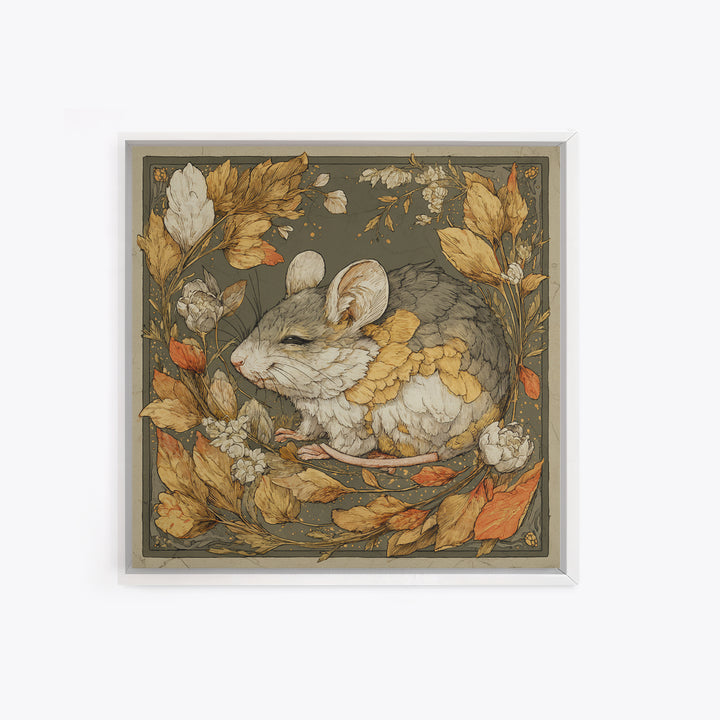 Mouse Ballerina in a Rose Garden Canvas Print, Whimsical Art, Abstract Wall Art, Living Room Decor, Watercolor Art, Wonder, WHI-1x1-35