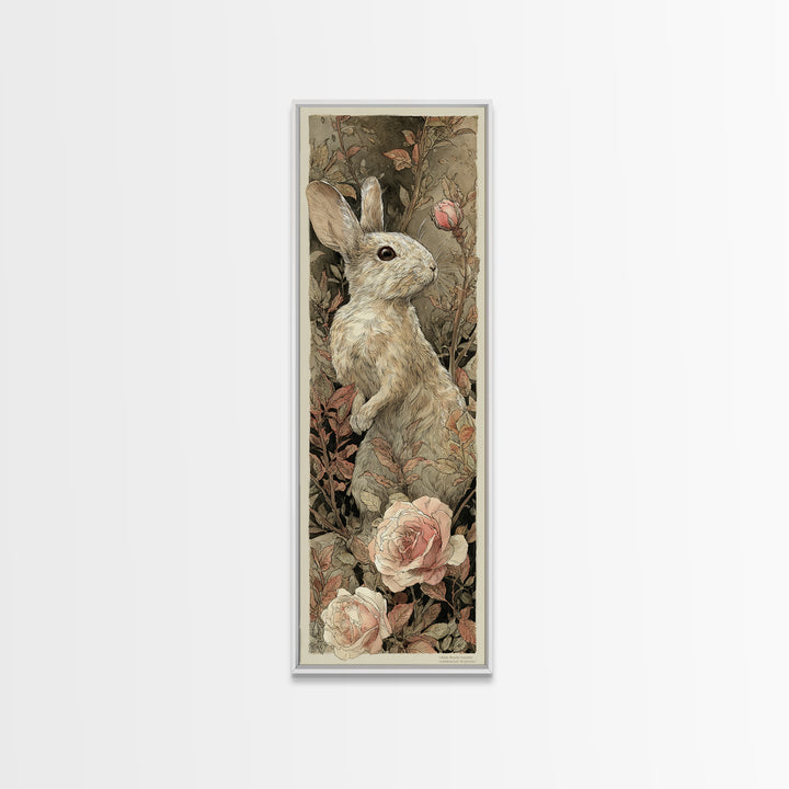 Mouse Ballerina in a Rose Garden Canvas Print, Whimsical Art, Digital Print, Living Room Decor, Watercolor Art, Wonder, WHI-1x3-23