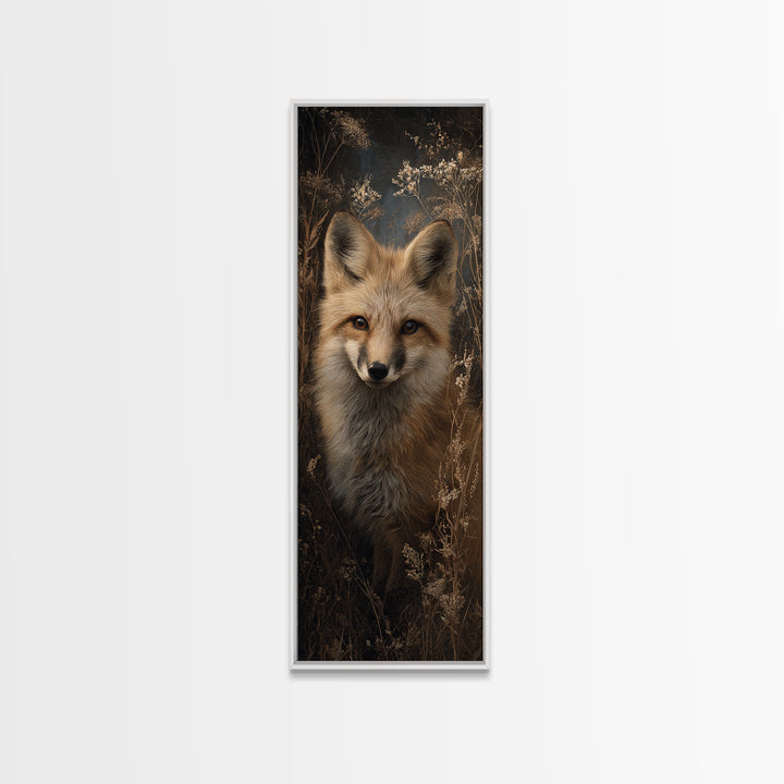 Fox Wearing a Tiny Crown Canvas Print, Whimsical Art, Minimalist Decor, Living Room Decor, Oil Painting, Wonder, WHI-1x3-37