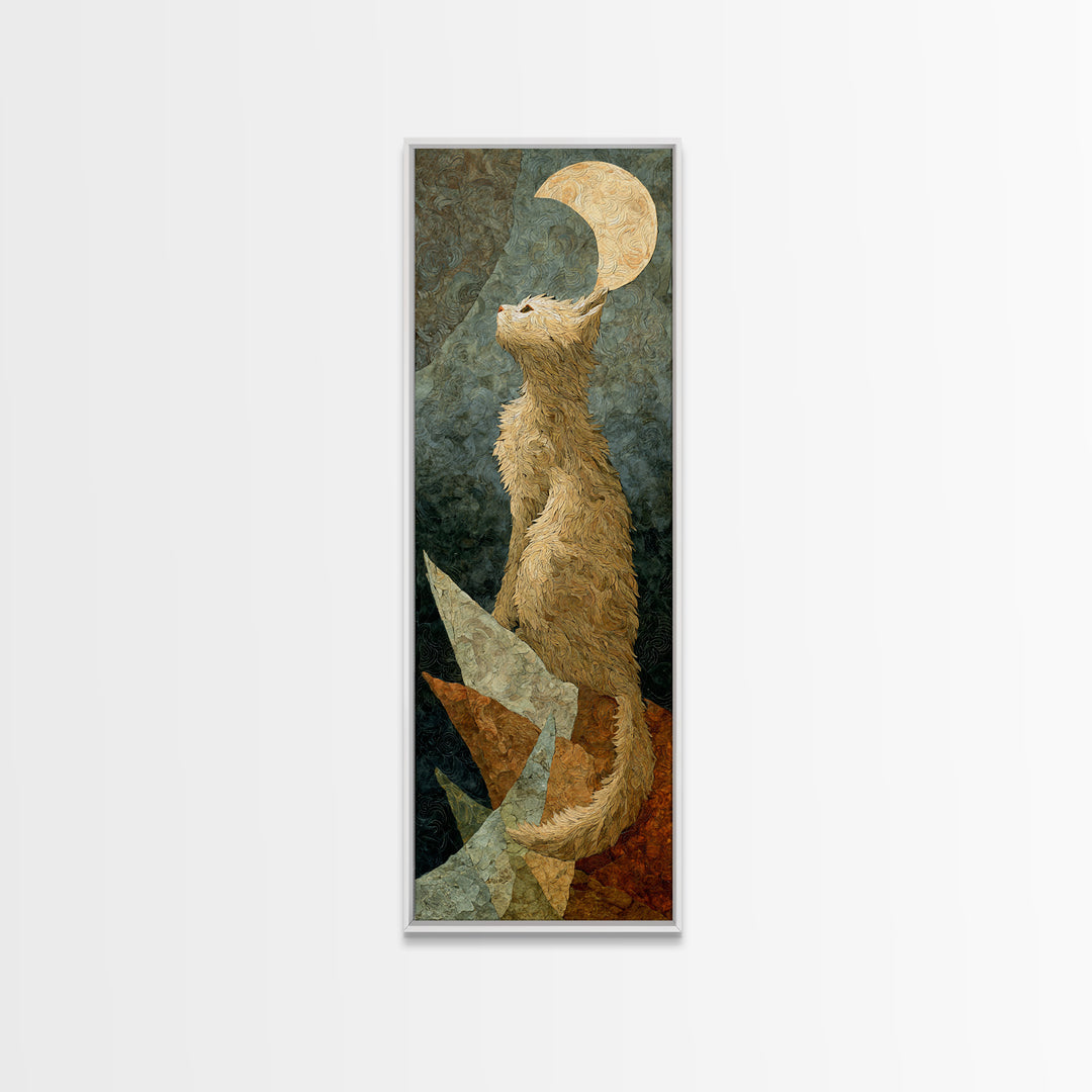 Cat Sailing a Paper Boat Canvas Print, Whimsical Art, Gallery Decor, Living Room Decor, Fine Art, Wonder, Wall Art, Home Decor, WHI-1x3-38