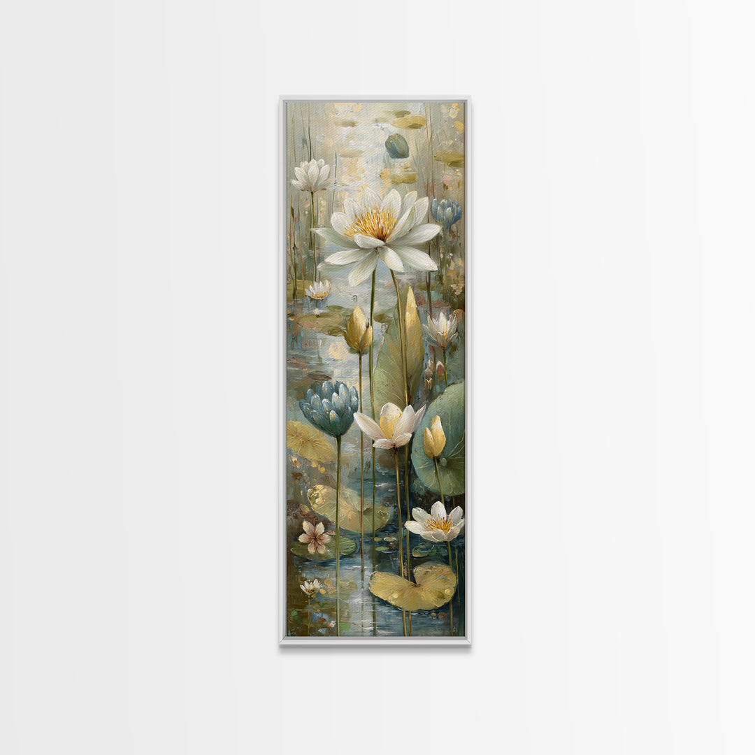 Frog Prince on a Lily Pad Canvas Print, Whimsical Art, Oil Painting, Living Room Decor, Fine Art, Wonder, Dark Academia Decor, WHI-1x3-44
