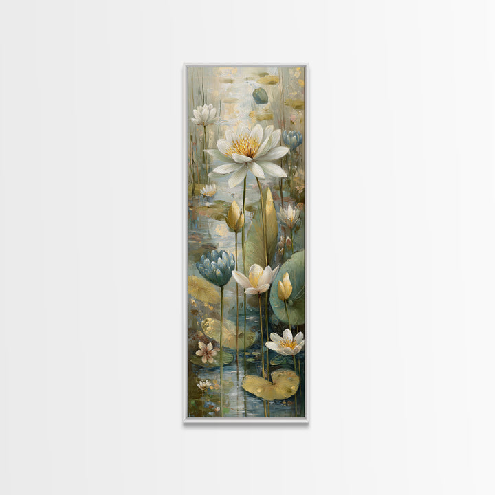 Frog Prince on a Lily Pad Canvas Print, Whimsical Art, Oil Painting, Living Room Decor, Fine Art, Wonder, Dark Academia Decor, WHI-1x3-44