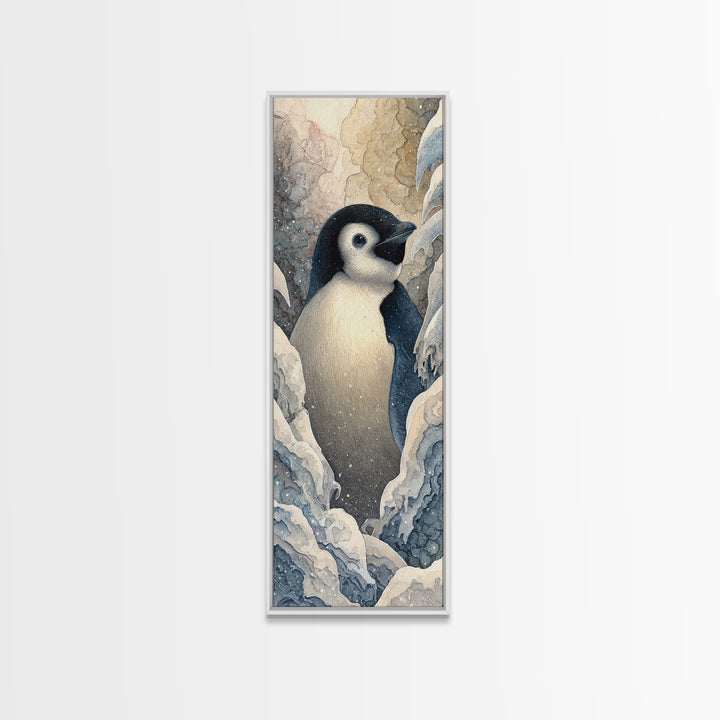 Penguin Holding a Lantern Canvas Print, Whimsical Art, Fine Art Print, Living Room Decor, Fine Art, Wonder, Prints, Digital Art, WHI-1x3-5