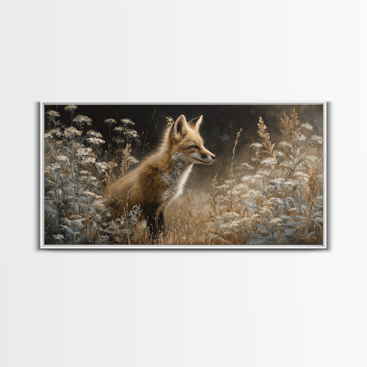 Fox Wearing a Tiny Crown Canvas Print, Whimsical Art, Printable Wall Art, Living Room Decor, Wonder, Abstract Wall Art, WHI-2x1-21
