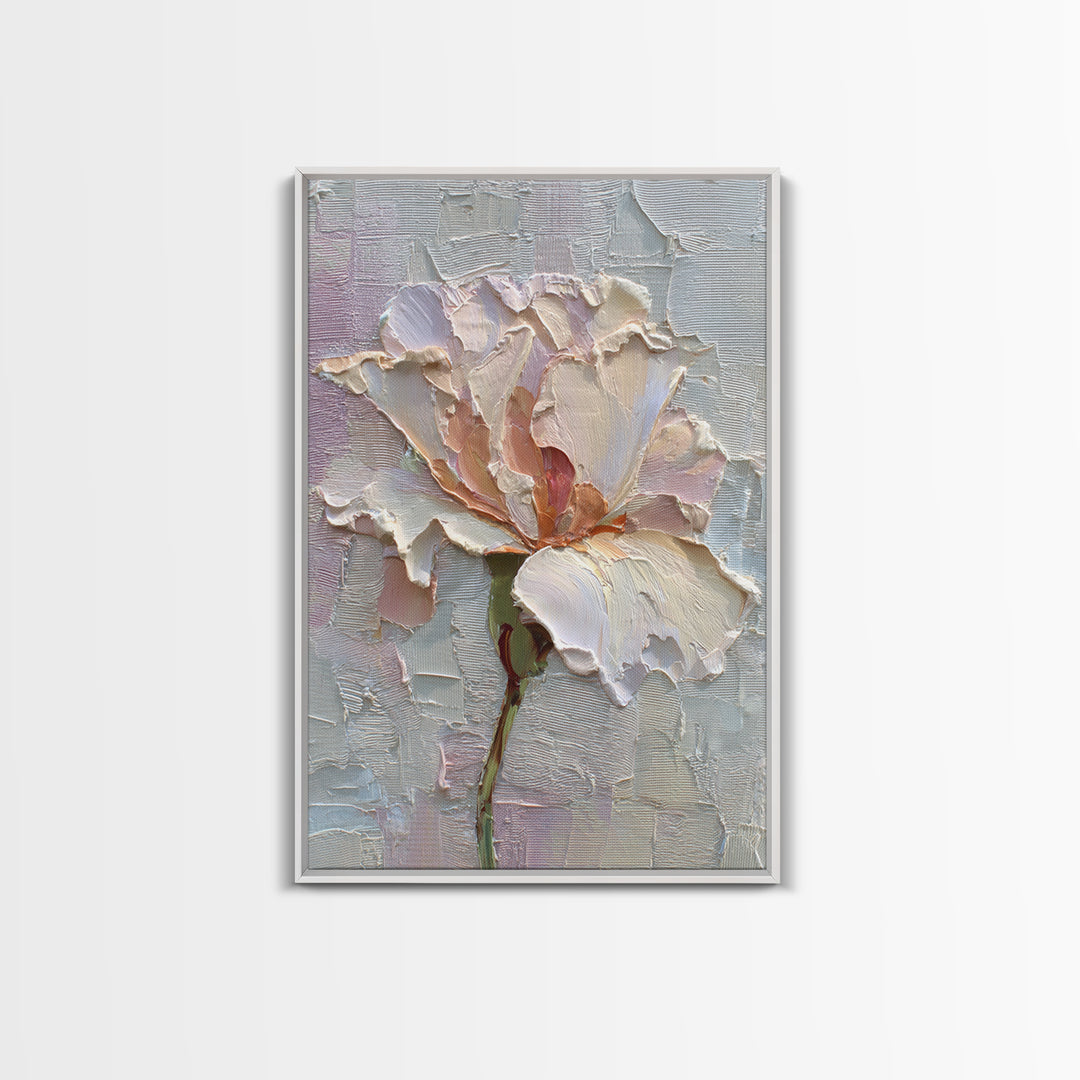 Robot Watering a Single Flower Framed Canvas Print, Whimsical Art, Whimsical, Living Room Decor, Watercolor Art, Wonder, WHI-2x3-53