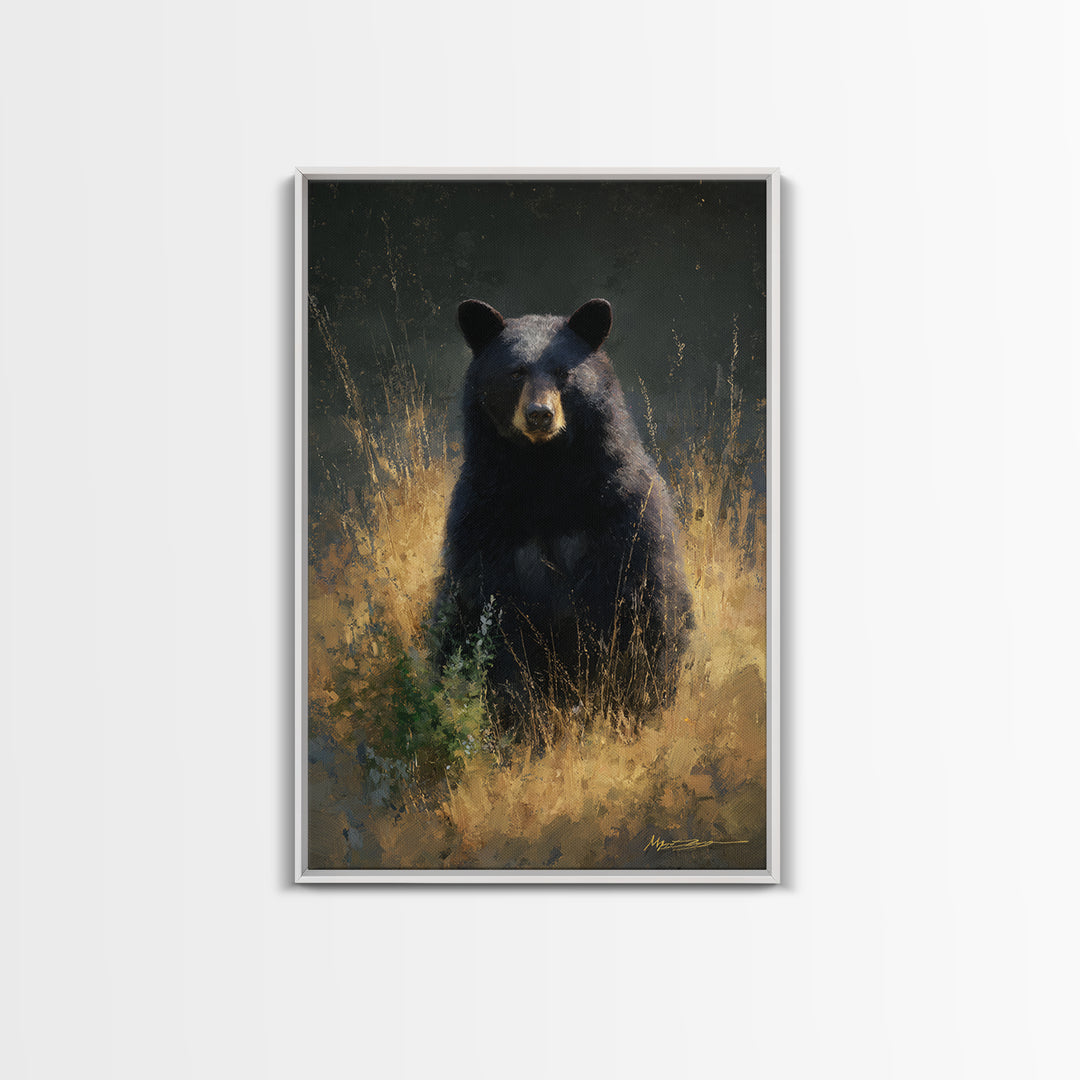 Bear Painting Stars Onto the Night Sky Canvas Print, Whimsical Art, Nursery, Living Room Decor, Wonder, Watercolor Art, WHI-2x3-65