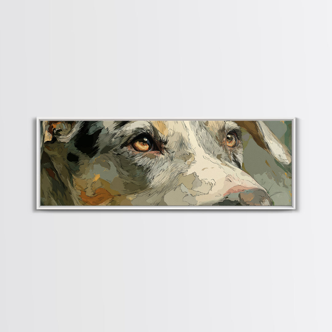 Dog in a Hot Air Balloon Canvas Print, Whimsical Art, Oil Painting, Living Room Decor, Fine Art, Wonder, Dark Academia Decor, WHI-3x1-78