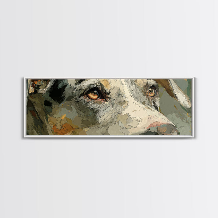 Dog in a Hot Air Balloon Canvas Print, Whimsical Art, Oil Painting, Living Room Decor, Fine Art, Wonder, Dark Academia Decor, WHI-3x1-78