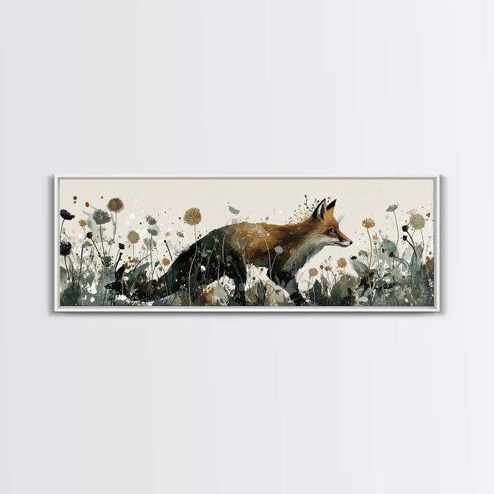 Fox Wearing a Tiny Crown Framed Canvas Print, Whimsical Art, Boho Decor, Living Room Decor, Fine Art, Wonder, Digital Art, WHI-3x1-89