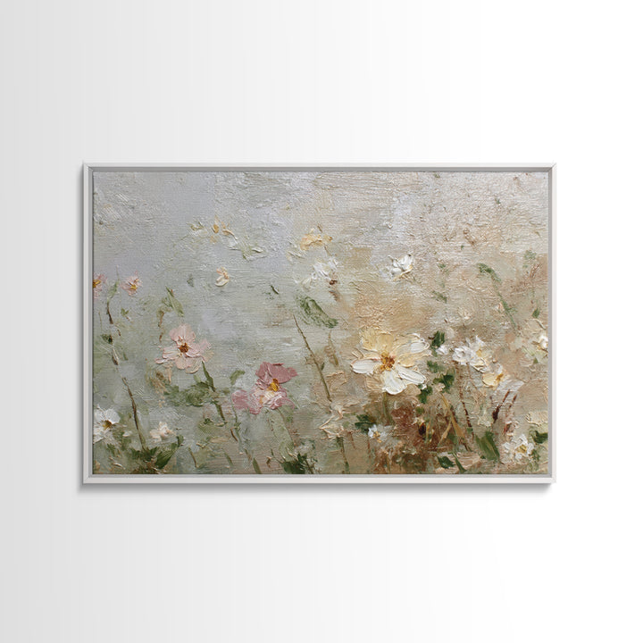 Hedgehog Carrying Wildflowers Framed Canvas Print, Whimsical Art, Statement Artwork, Living Room Decor, Fine Art, Wonder, WHI-3x2-19