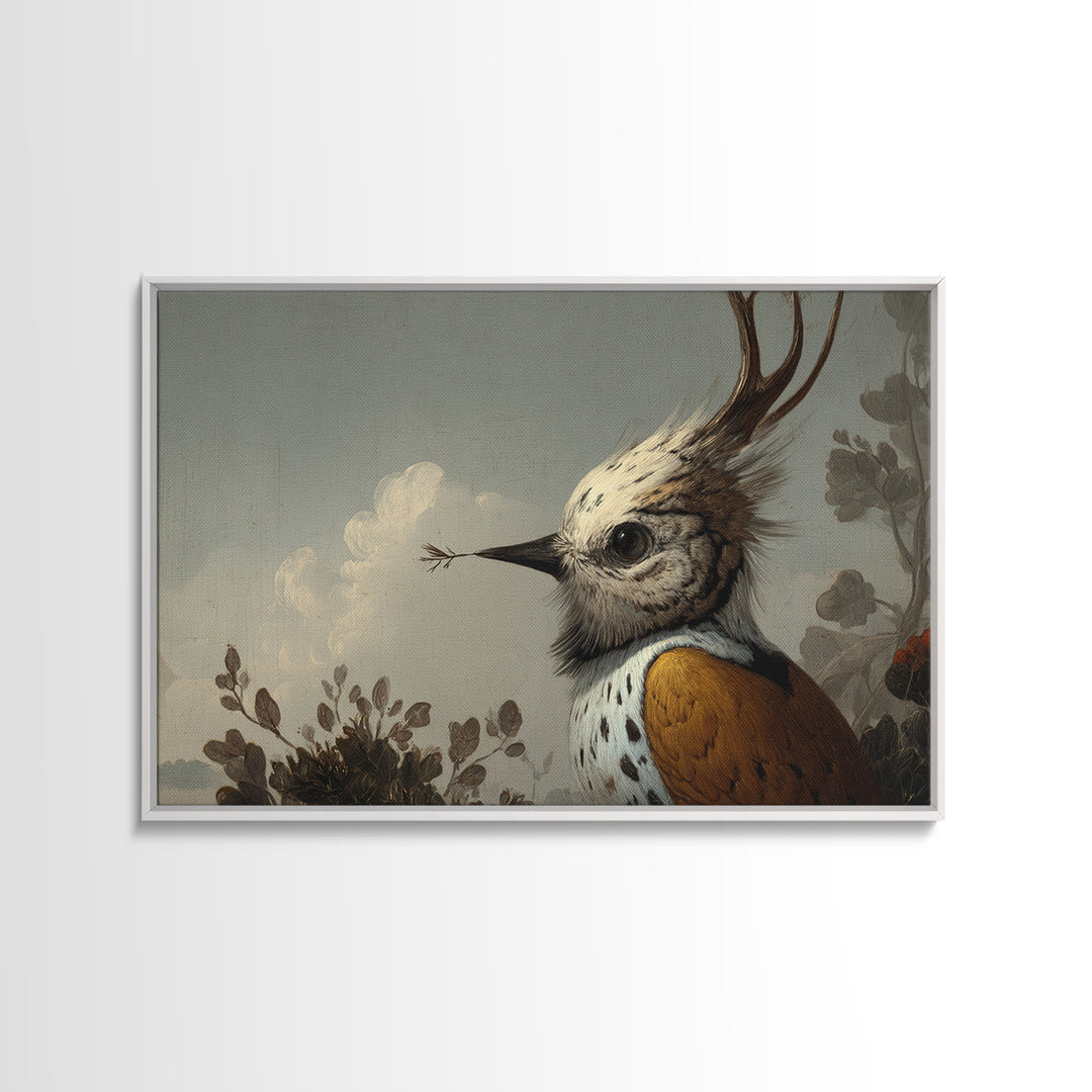 Bird Delivering a Tiny Love Letter Canvas Print, Whimsical Art, Digital Art, Living Room Decor, Fine Art, Wonder, Nursery, WHI-3x2-75