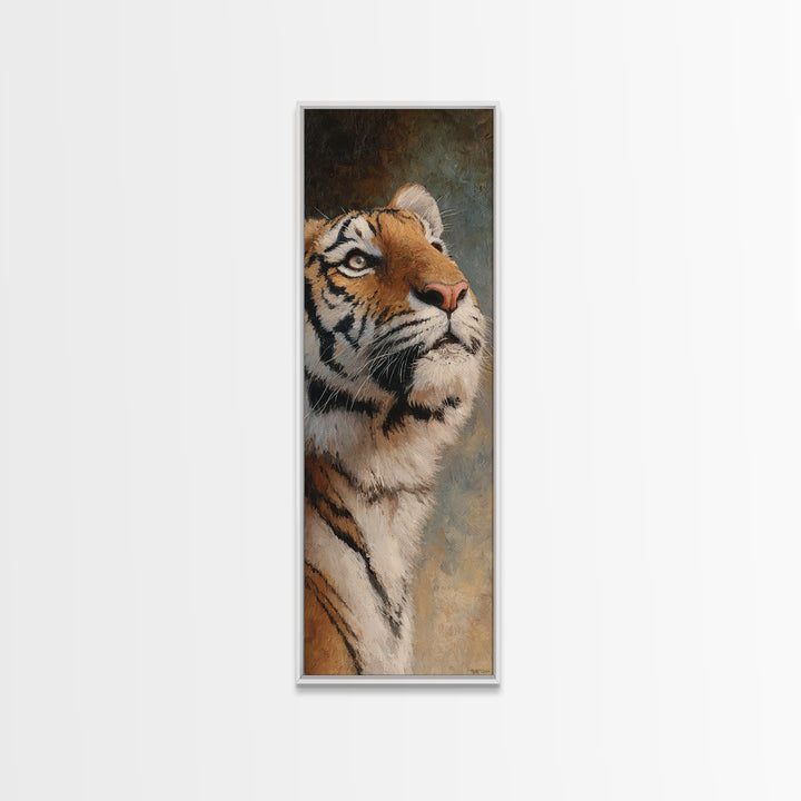 Tiger Portrait with Jungle Shadows Canvas Print, Wildlife Art, Bedroom Wall Art, Living Room Decor, Wild, Gallery Decor, WIL-1x3-41
