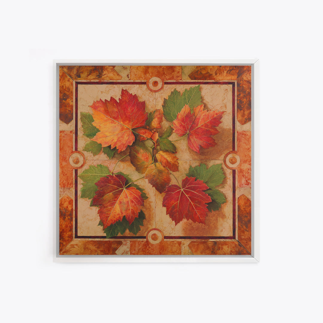 Vine Leaves Turning Autumn Red and Gold Framed Canvas Print, Winery Art, Framed Art, Winery Decor, Fine Art, Vineyard, WIN-1x1-11