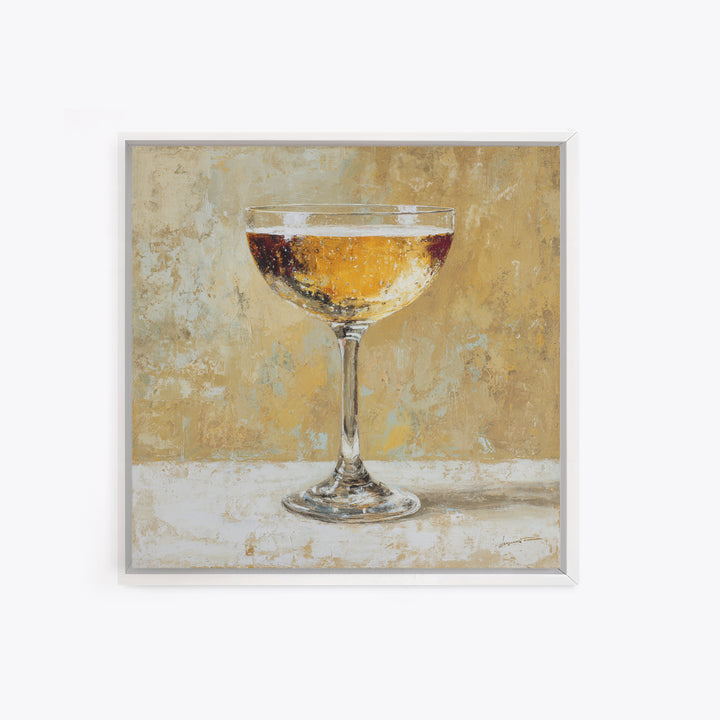 Champagne Coupe with Bubbles and Light Canvas Print, Winery Art, Kitchen Art, Winery Decor, Watercolor Art, Vineyard, WIN-1x1-19