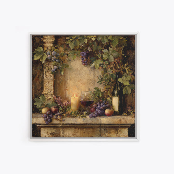 Vineyard Gate with Climbing Roses Framed Canvas Print, Winery Art, Retro Wall Art, Winery Decor, Vineyard, Modern Decor, WIN-1x1-39