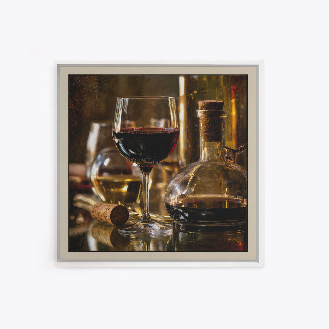 Black and Gold Wine Bottle Silhouette Framed Canvas Print, Winery Art, Room Decor, Winery Decor, Fine Art, Vineyard, WIN-1x1-40