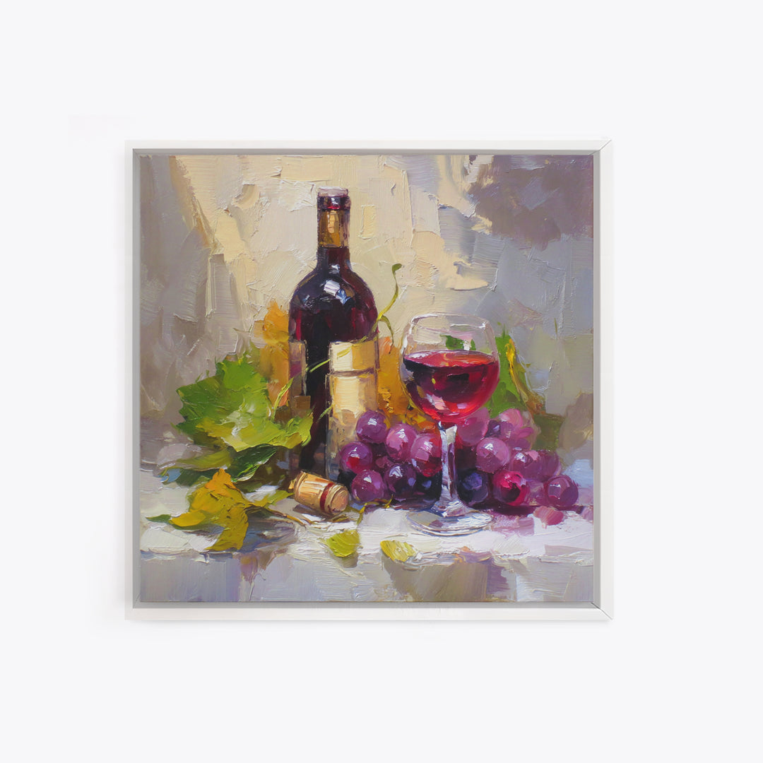 Burgundy Abstract with Gold Accents Framed Canvas Print, Winery Art, Living Room Decor, Winery Decor, Fine Art, Vineyard, WIN-1x1-47