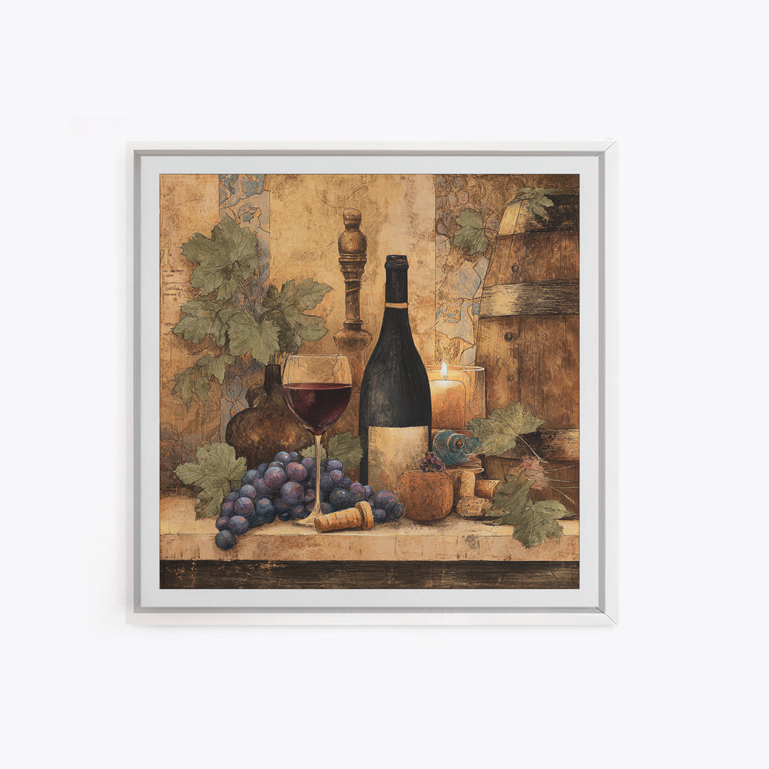 Corkscrew and Corks on Rustic Wood Framed Canvas Print, Winery Art, Wall Art Print, Winery Decor, Fine Art, Vineyard, WIN-1x1-52