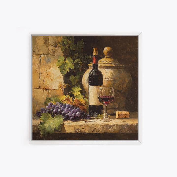 French Vineyard Hills Framed Canvas Print, Winery Art, Artwork, Winery Decor, Fine Art, Vineyard, Bar Decor, Gallery Wall Art, WIN-1x1-56