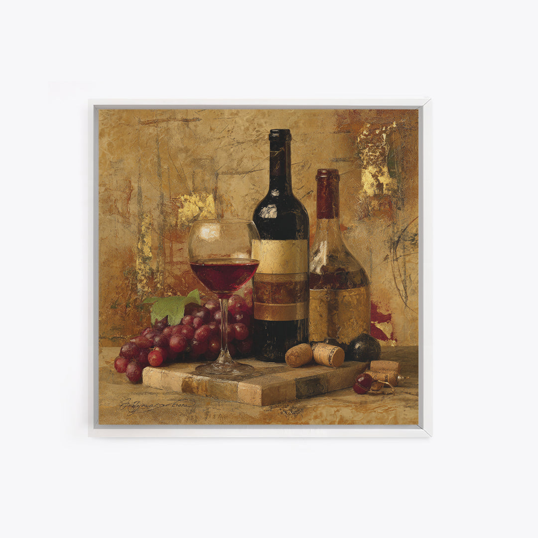 Burgundy Abstract with Gold Accents Framed Canvas Print, Winery Art, Living Room Art, Winery Decor, Abstract Art, Vineyard, WIN-1x1-71
