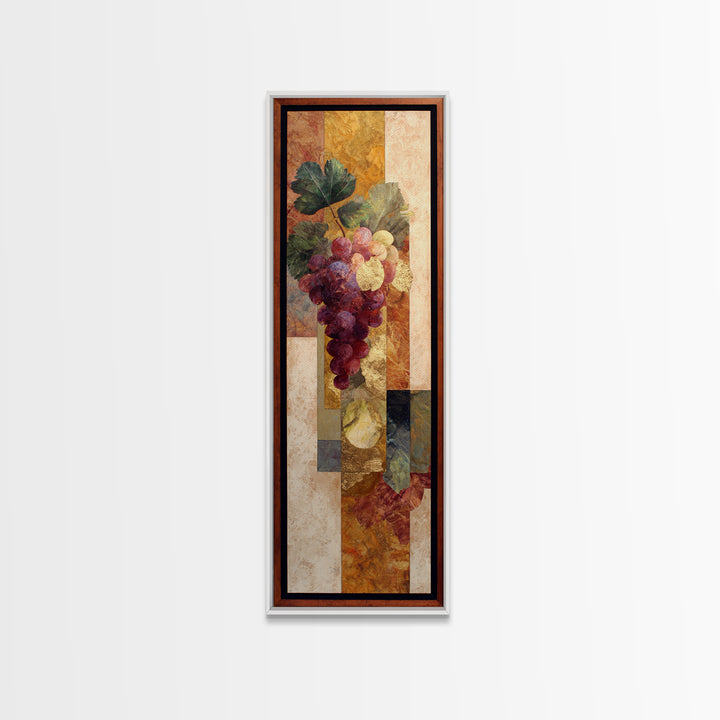Burgundy Abstract with Gold Accents Canvas Print, Winery Art, Living Room Decor, Winery Decor, Vineyard, Travel Poster, WIN-1x3-11