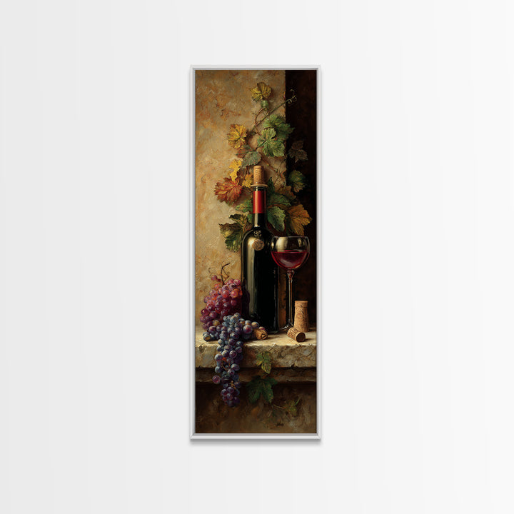 Wine Tasting Flight Rendered as Elegant Still Canvas Print, Winery Art, Bar Art, Winery Decor, Fine Art, Vineyard, WIN-1x3-22