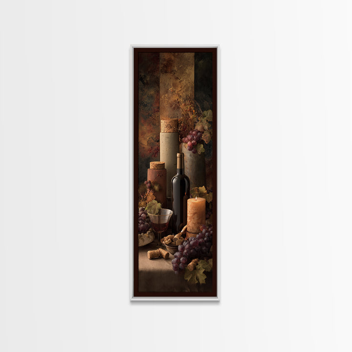 Corks Arranged as Geometric Pattern Framed Canvas Print, Winery Art, Travel Poster, Winery Decor, Abstract Art, Vineyard, WIN-1x3-30