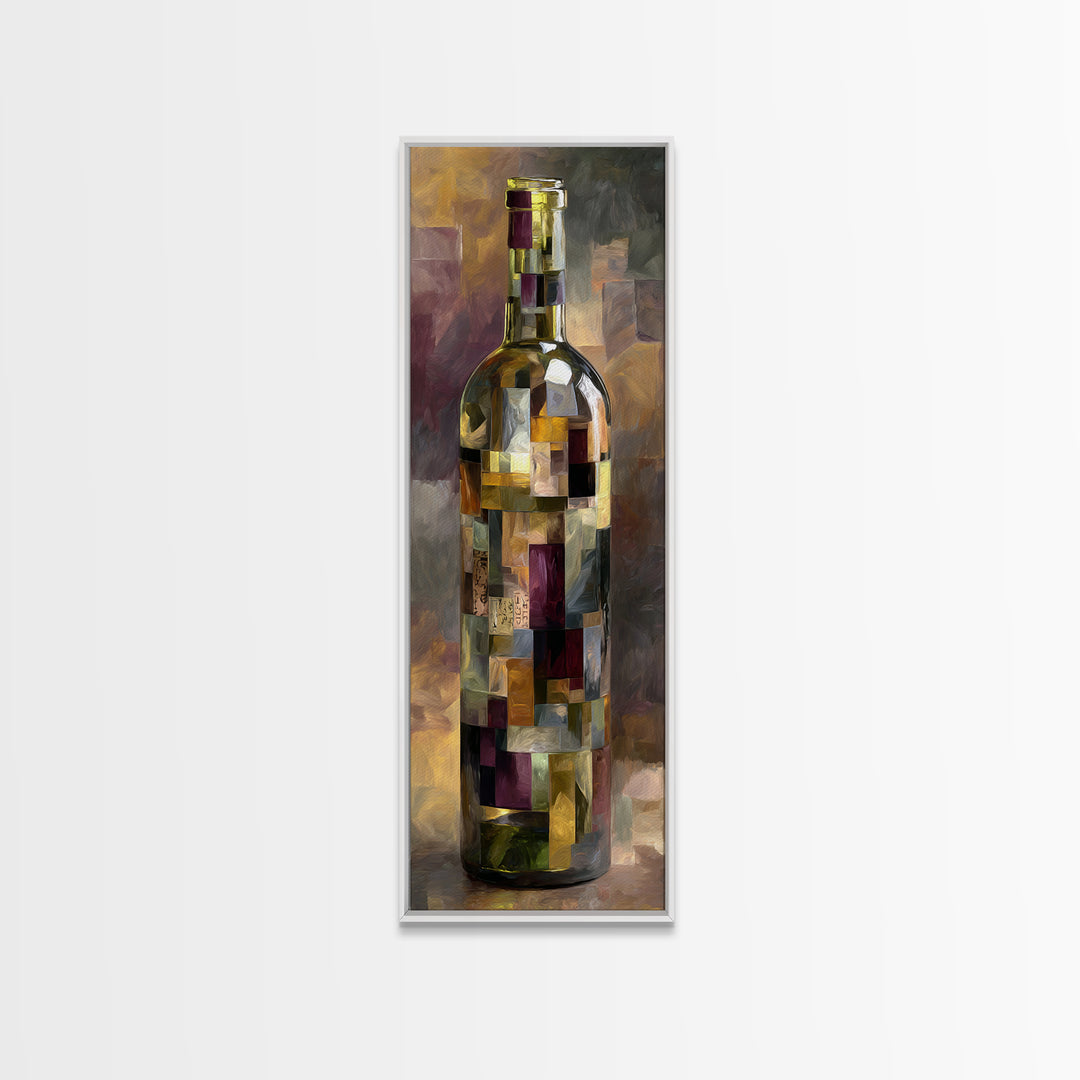 Corks Arranged as Geometric Pattern Framed Canvas Print, Winery Art, Travel Poster, Winery Decor, Abstract Art, Vineyard, WIN-1x3-54