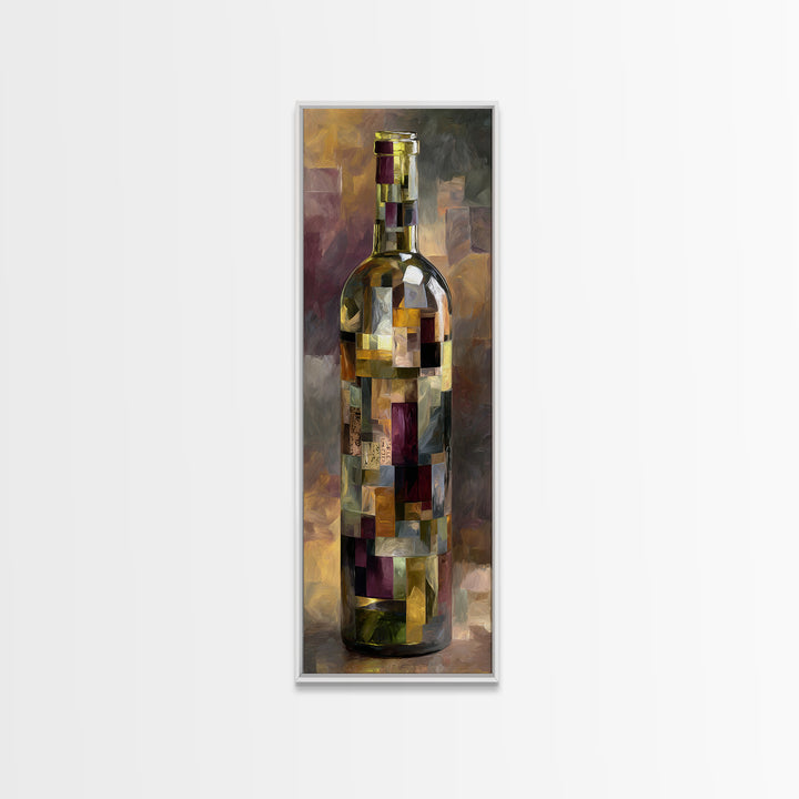 Corks Arranged as Geometric Pattern Framed Canvas Print, Winery Art, Travel Poster, Winery Decor, Abstract Art, Vineyard, WIN-1x3-54
