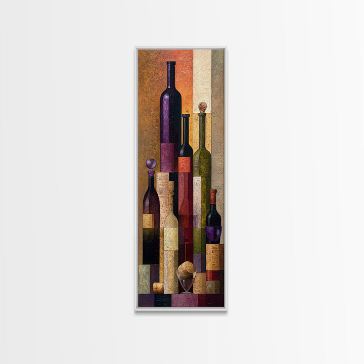 Corks Arranged as Geometric Pattern Canvas Print, Winery Art, Bar Decor, Winery Decor, Abstract Art, Vineyard, Boho Decor, WIN-1x3-6