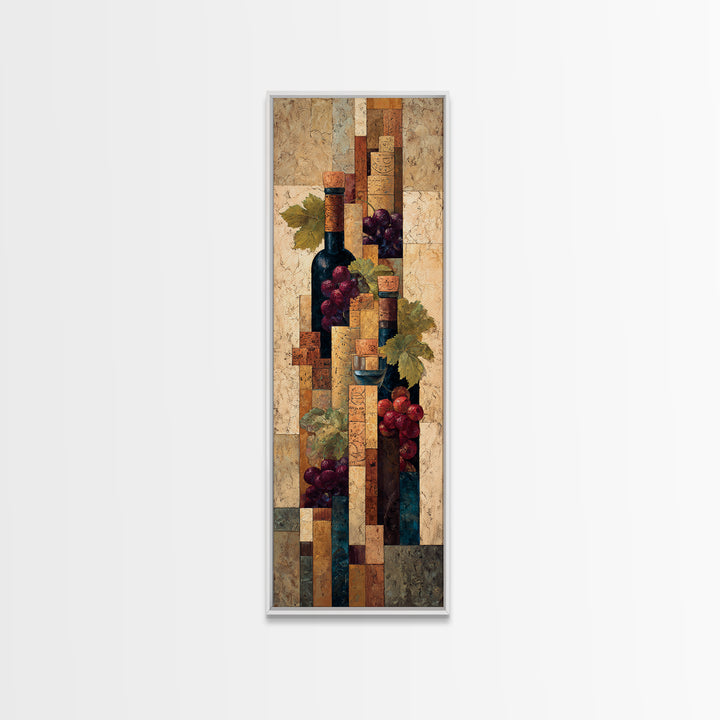 Corks Arranged as Geometric Pattern Canvas Print, Winery Art, Statement Artwork, Winery Decor, Abstract Art, Vineyard, WIN-1x3-78