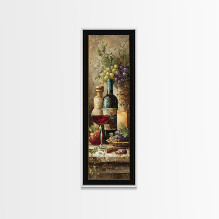 Italian Villa Vineyard Landscape Framed Canvas Print, Winery Art, Preppy Wall Art, Winery Decor, Oil Painting, Vineyard, WIN-1x3-80