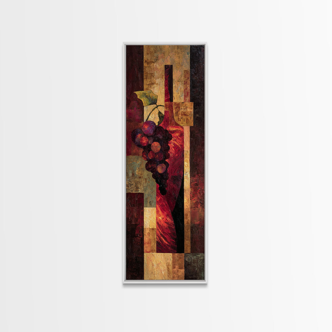 Red Wine Swirl Abstract Framed Canvas Print, Winery Art, Boho Decor, Winery Decor, Fine Art, Vineyard, Art Print, WIN-1x3-91
