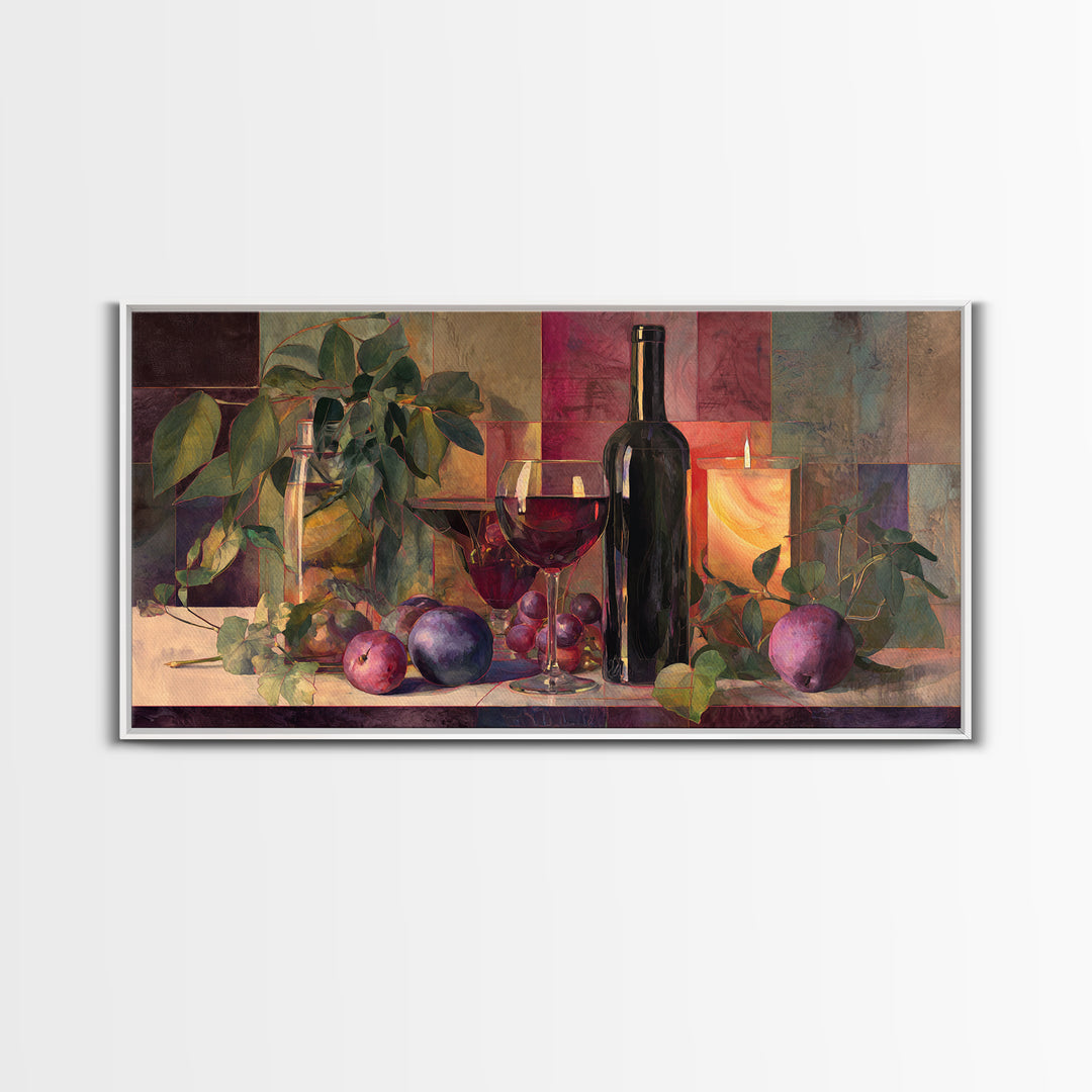 Red Wine Swirl Abstract Framed Canvas Print, Winery Art, Boho Decor, Winery Decor, Fine Art, Vineyard, Art Print, WIN-2x1-27