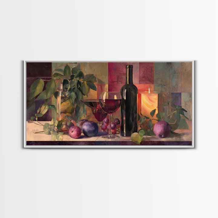 Red Wine Swirl Abstract Framed Canvas Print, Winery Art, Boho Decor, Winery Decor, Fine Art, Vineyard, Art Print, WIN-2x1-27
