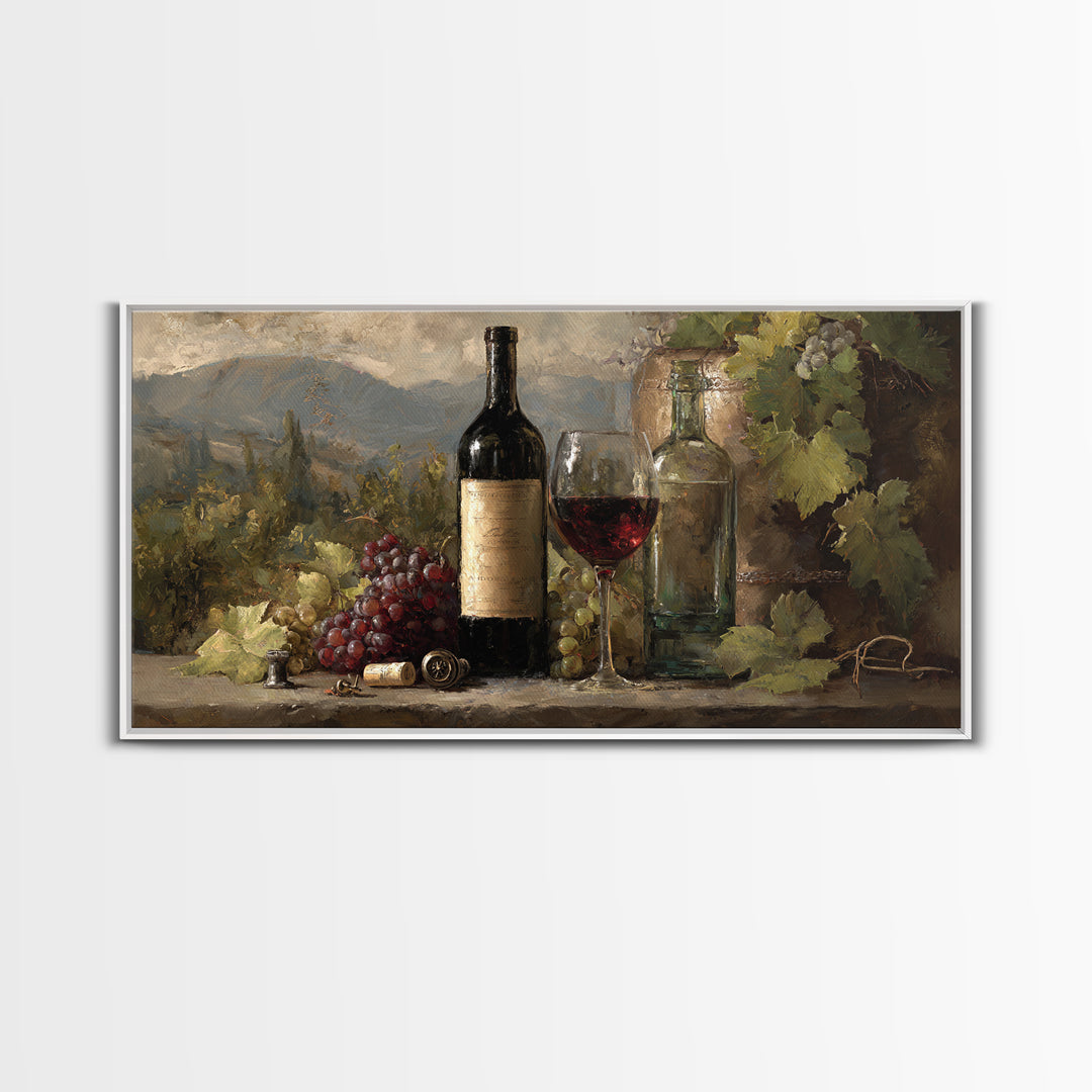 Old Cellar Key and Wine Label Shapes Canvas Print, Winery Art, Wall Art, Winery Decor, Abstract Art, Vineyard, Kitchen Wall Art, WIN-2x1-32