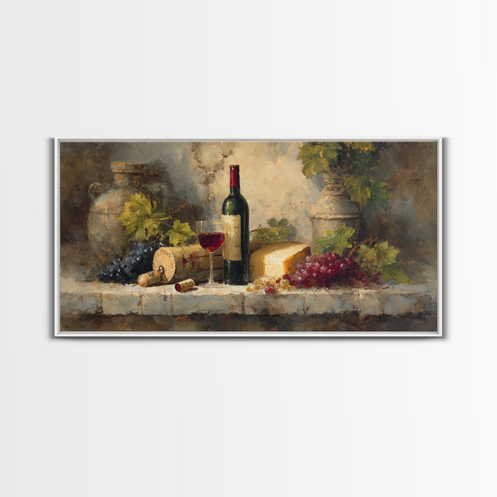 Corkscrew and Corks on Rustic Wood Canvas Print, Winery Art, Painting, Winery Decor, Fine Art, Vineyard, Living Room Decor, WIN-2x1-48