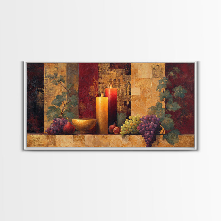 Burgundy Abstract with Gold Accents Framed Canvas Print, Winery Art, Gallery Decor, Winery Decor, Fine Art, Vineyard, WIN-2x1-67
