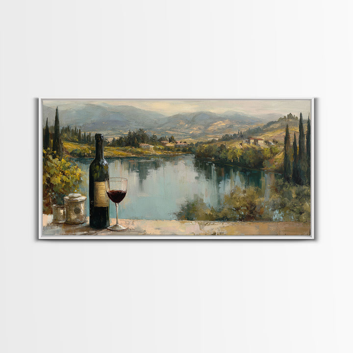 French Vineyard Hills Canvas Print, Winery Art, Living Room Decor, Winery Decor, Vineyard, Travel Poster, Cocktail Wall Art, WIN-2x1-76