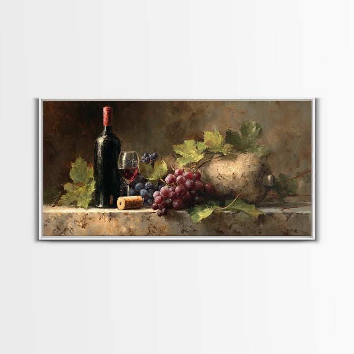 Wine Tasting Flight Rendered as Elegant Still Canvas Print, Winery Art, Painting, Winery Decor, Vineyard, Living Room Decor, WIN-2x1-78