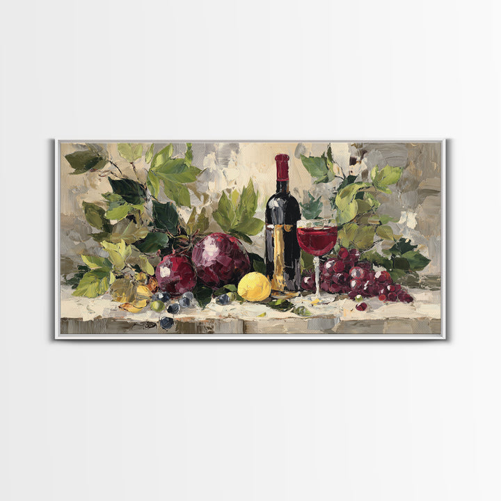 Burgundy Abstract with Gold Accents Framed Canvas Print, Winery Art, Artwork, Winery Decor, Abstract Art, Vineyard, Bar Decor, WIN-2x1-91