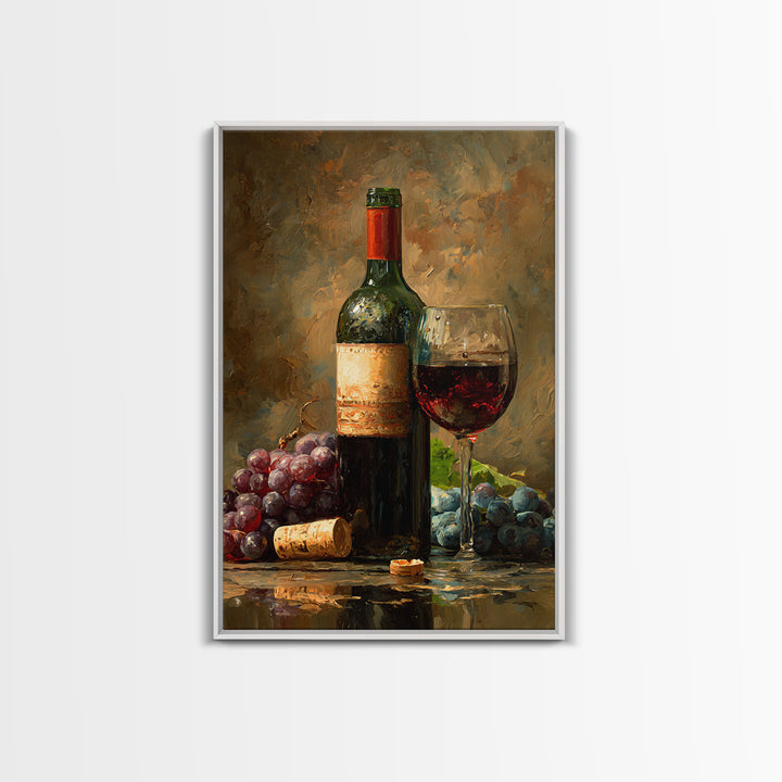 Italian Villa Vineyard Landscape Framed Canvas Print, Winery Art, Preppy Wall Art, Winery Decor, Oil Painting, Vineyard, WIN-2x3-28