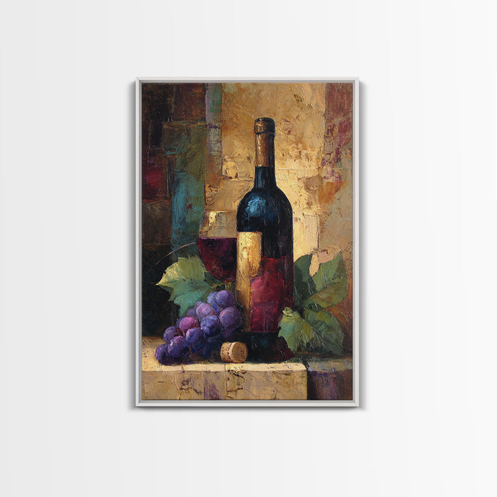 Burgundy Abstract with Gold Accents Canvas Print, Winery Art, Art, Winery Decor, Fine Art, Vineyard, Farmhouse Decor, WIN-2x3-31