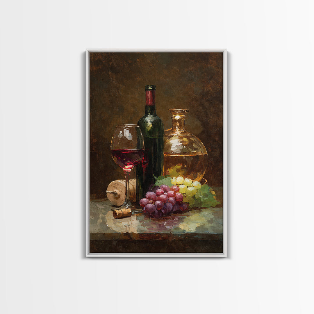 Tuscan Vineyard at Golden Hour Canvas Print, Winery Art, Oil Painting, Winery Decor, Watercolor Art, Vineyard, WIN-2x3-35