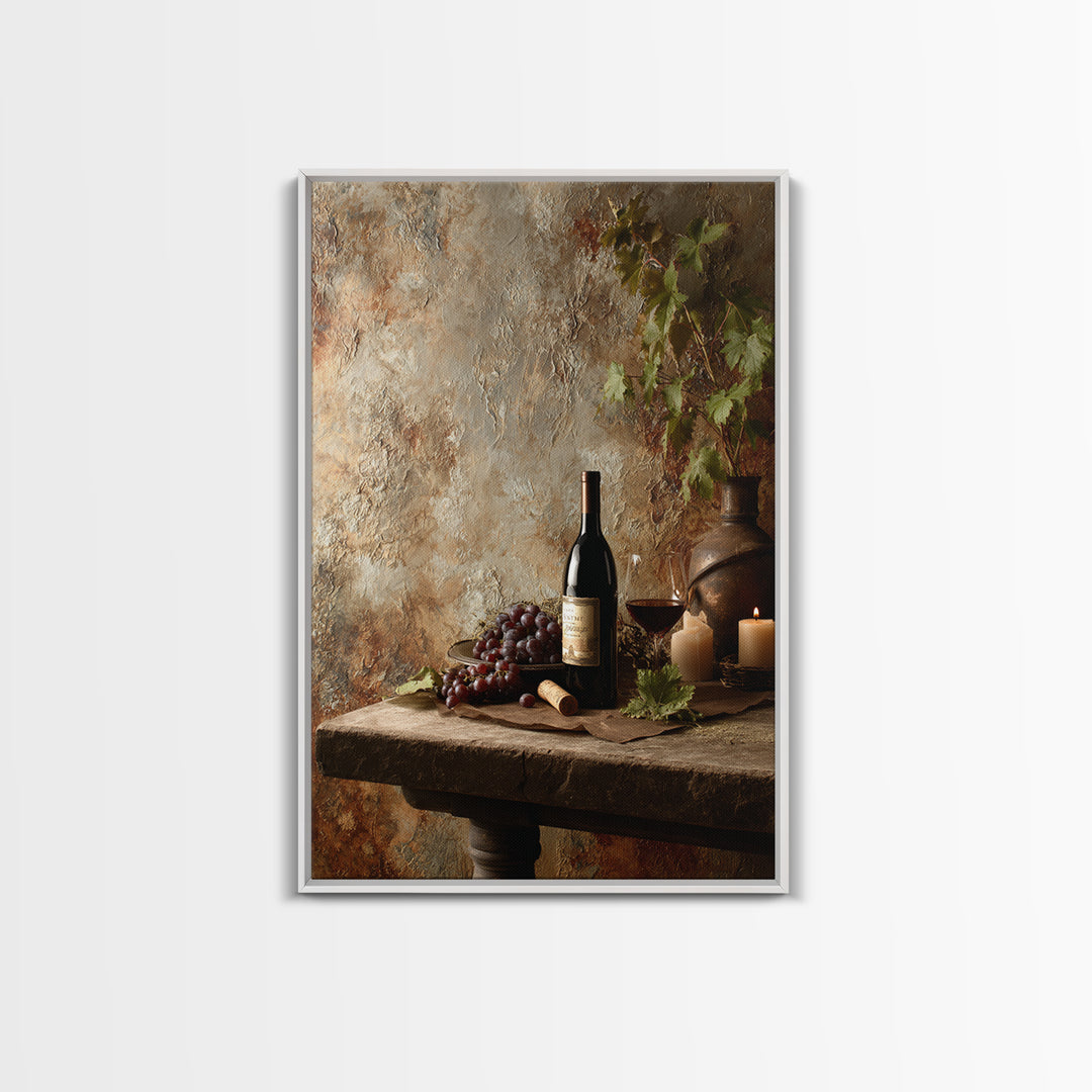 French Vineyard Hills Canvas Print, Winery Art, Contemporary Art, Winery Decor, Vineyard, Kitchen Decor, Kitchen Wall Art, WIN-2x3-40