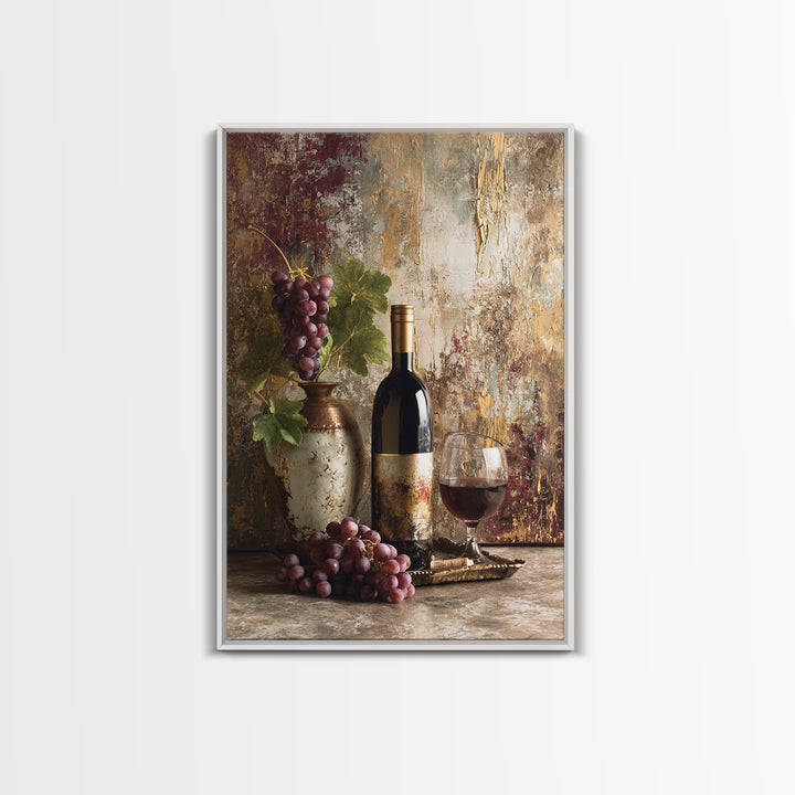 Burgundy Abstract with Gold Accents Canvas Print, Winery Art, Fine Art Print, Winery Decor, Abstract Art, Vineyard, Wall Decor, WIN-2x3-7