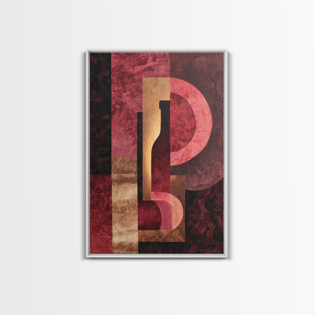 Red Wine Swirl Abstract Framed Canvas Print, Winery Art, Bar Art, Winery Decor, Fine Art, Vineyard, Textured Painting, WIN-2x3-87