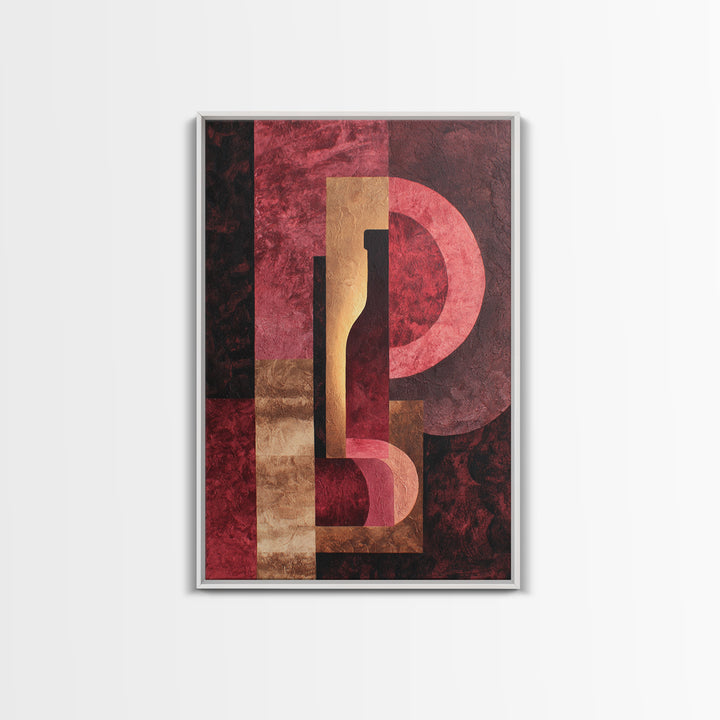 Red Wine Swirl Abstract Framed Canvas Print, Winery Art, Bar Art, Winery Decor, Fine Art, Vineyard, Textured Painting, WIN-2x3-87