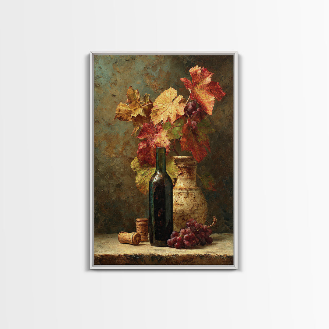 Vine Leaves Turning Autumn Red and Gold Canvas Print, Winery Art, Living Room Art, Winery Decor, Fine Art, Vineyard, WIN-2x3-91