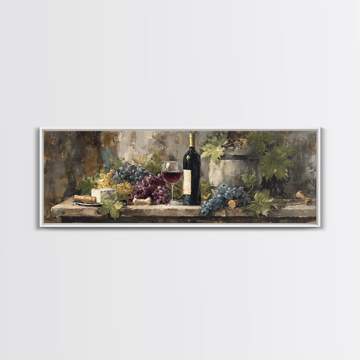 Corkscrew and Corks on Rustic Wood Canvas Print, Winery Art, Bar Art, Winery Decor, Fine Art, Vineyard, Textured Painting, WIN-3x1-20